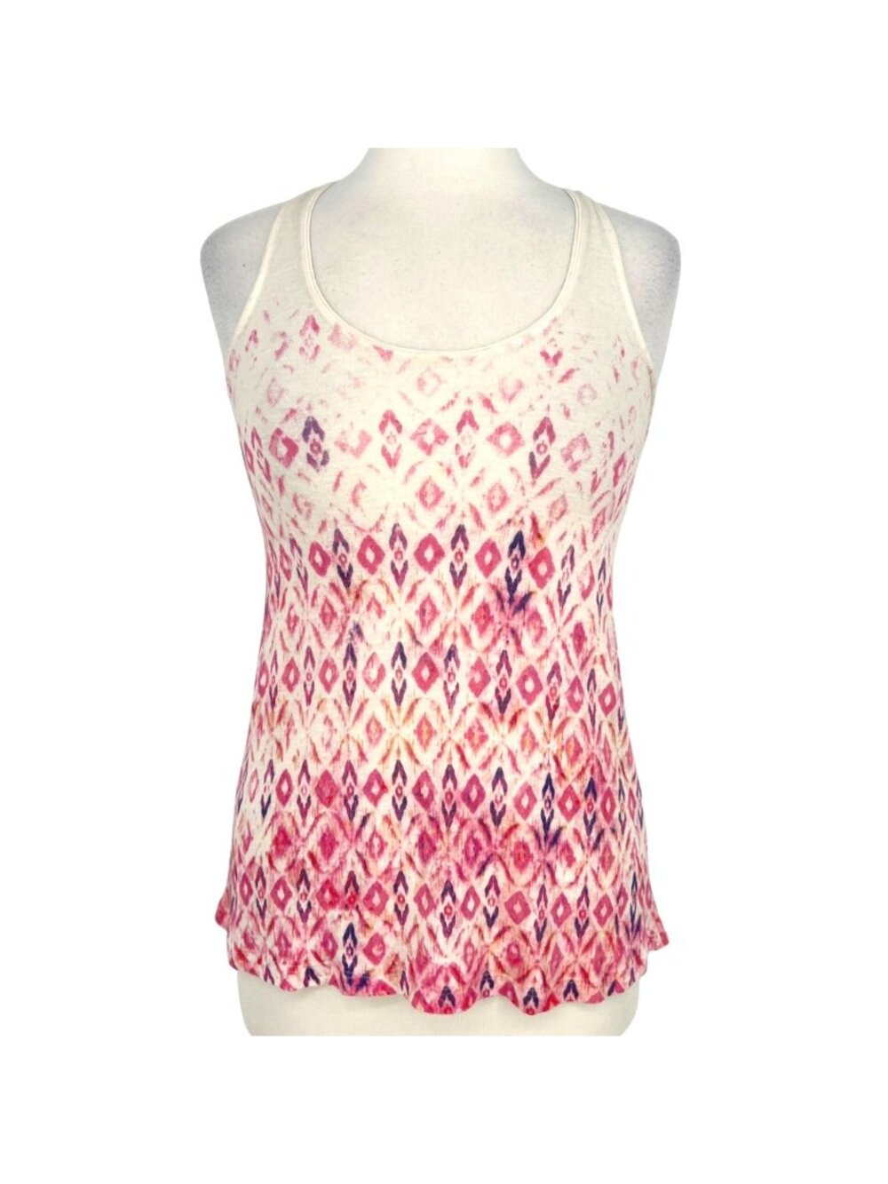 Akemi + Kin Anthropologie Boho Indie Caicos Tank Top Pink White Size XS